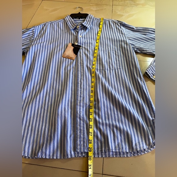 US Expedition Size Large Striped Cotton Long Sleeve Button Up Shirt Nwt - Picture 15 of 16